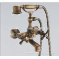 High Quality Two Holes Wall Mount Bath Faucets with Handheld Shower Head Phone Retro Vintage Cooper Shower System